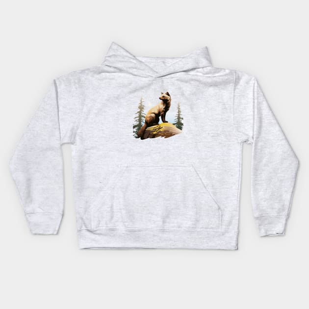 Pine Marten Kids Hoodie by zooleisurelife